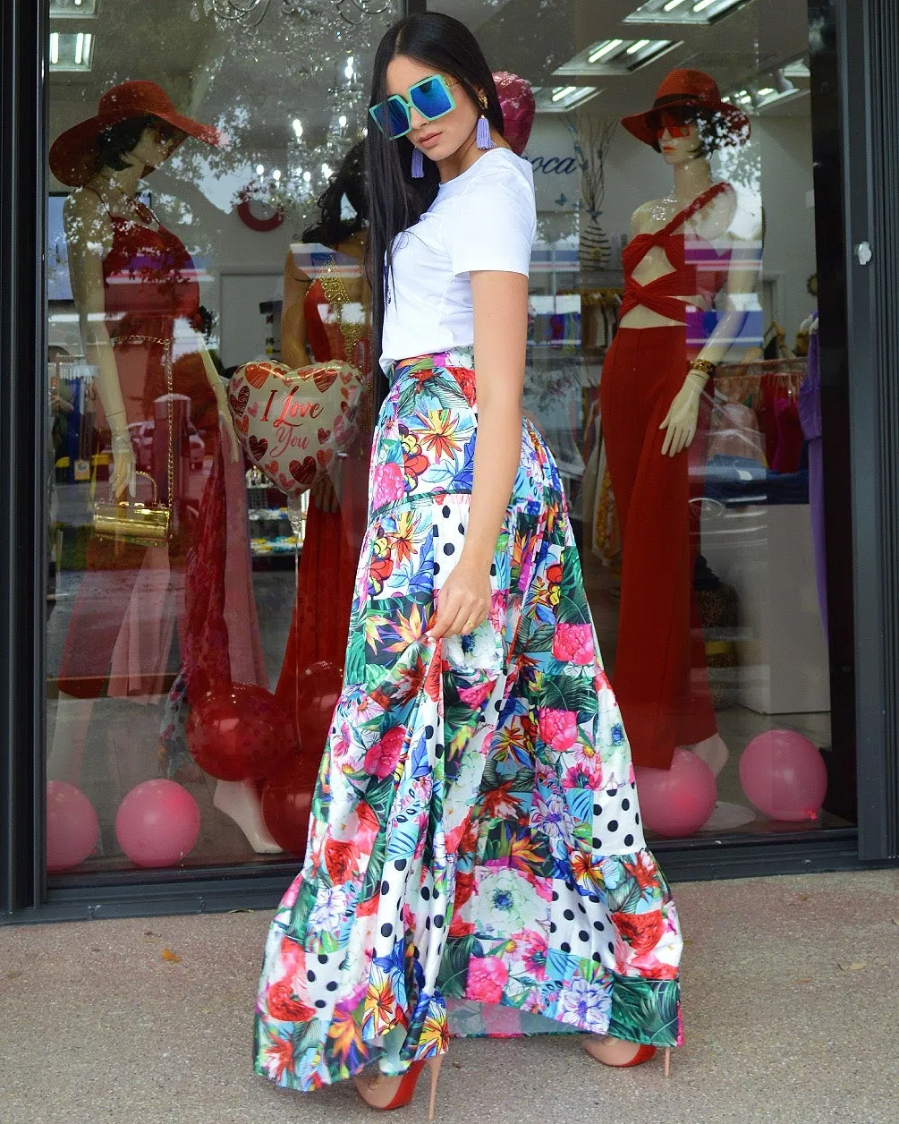 Bella Ciao  Pattern Maxi Skirt