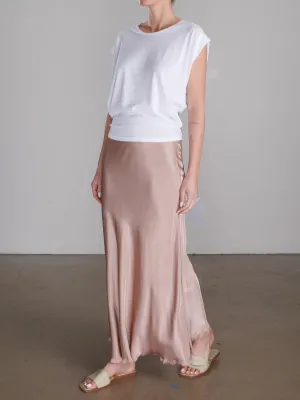 Bernie Skirt in Vintage Satin - Nude