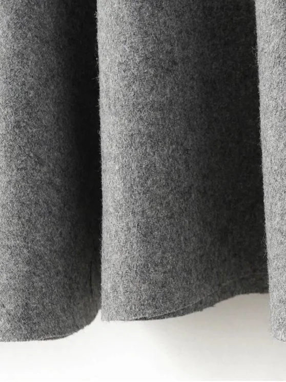 BerryBetty - Gorgeous Sleeveless Peplum Hem Wool Blend Dress