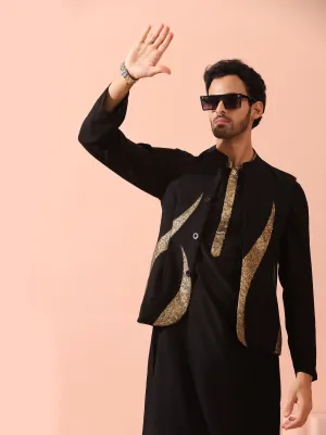 Black and Gold Sequin Fire Jacket