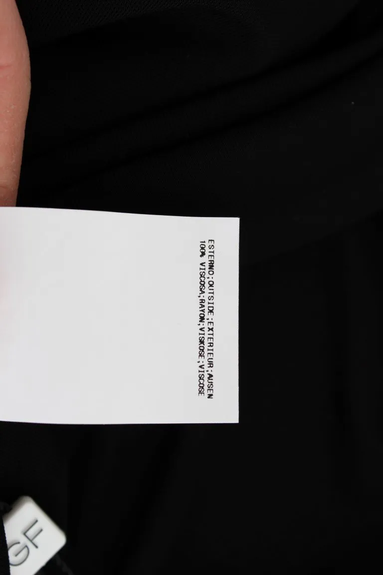 Black Longsleeved Wiggle Viscose Pencil Dress