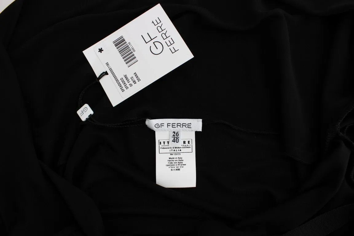 Black Longsleeved Wiggle Viscose Pencil Dress