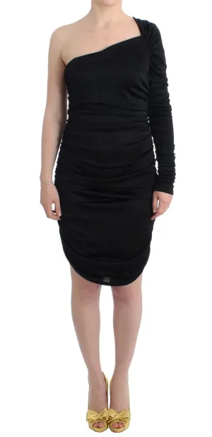 Black One Sleeve Pencil Dress