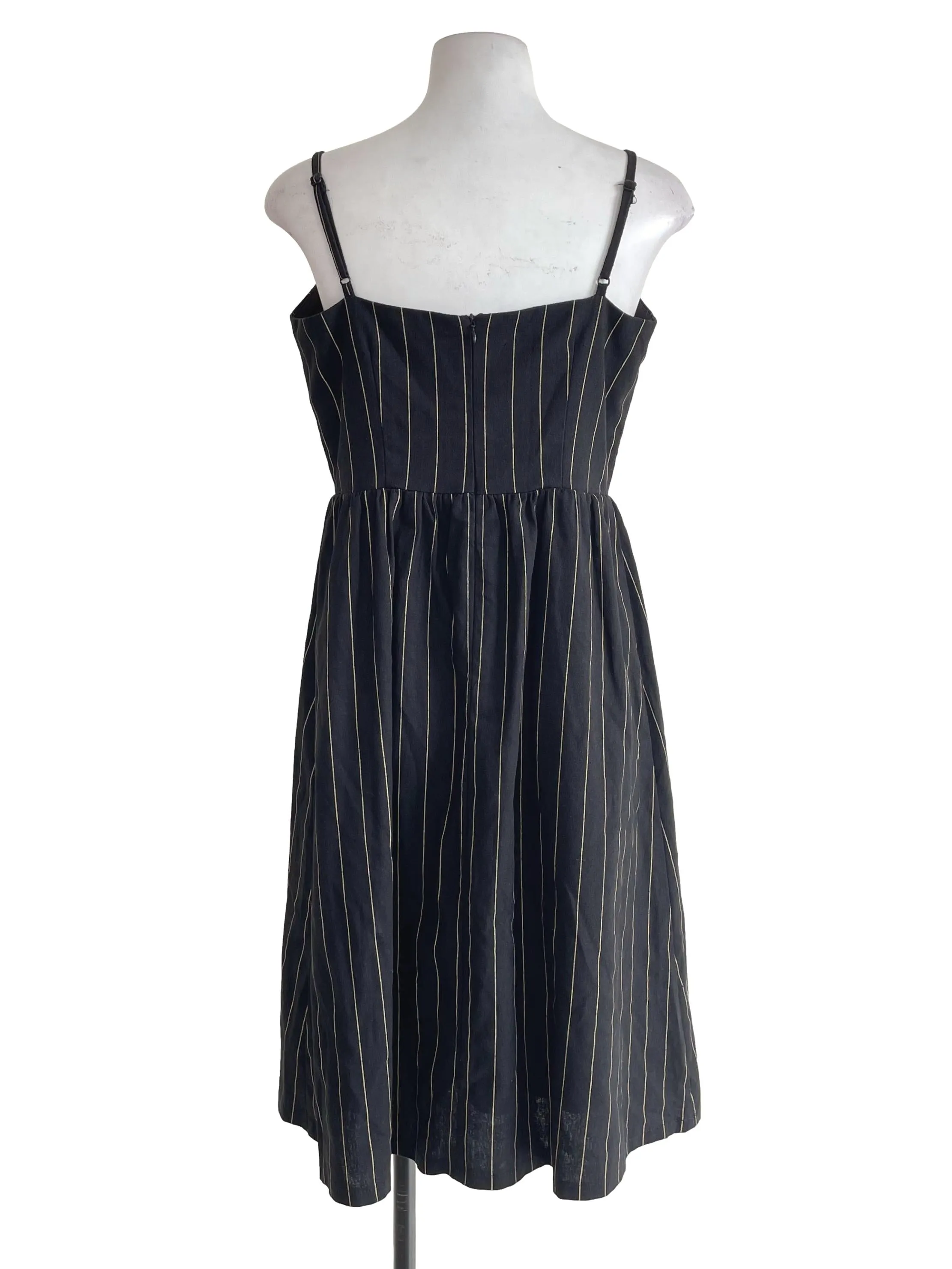Black Pencil Stripe Cami Dress