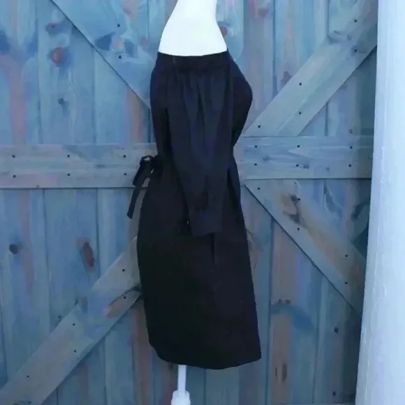 Black Theory Off the Shoulder Poplin Dress Belt Size 6 Small