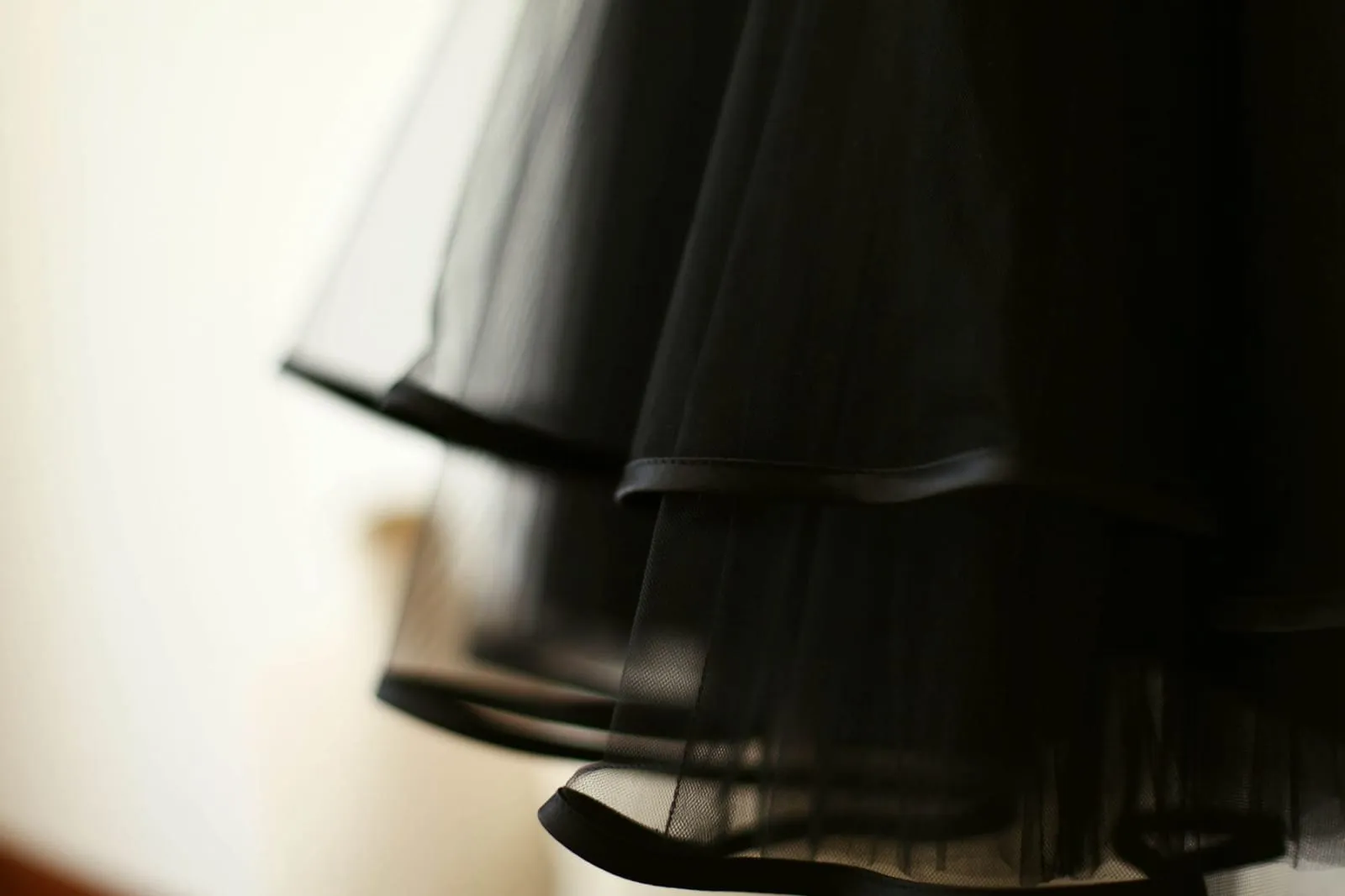 Black Tulle Satin Edge Skirt / Short Woman Skirt
