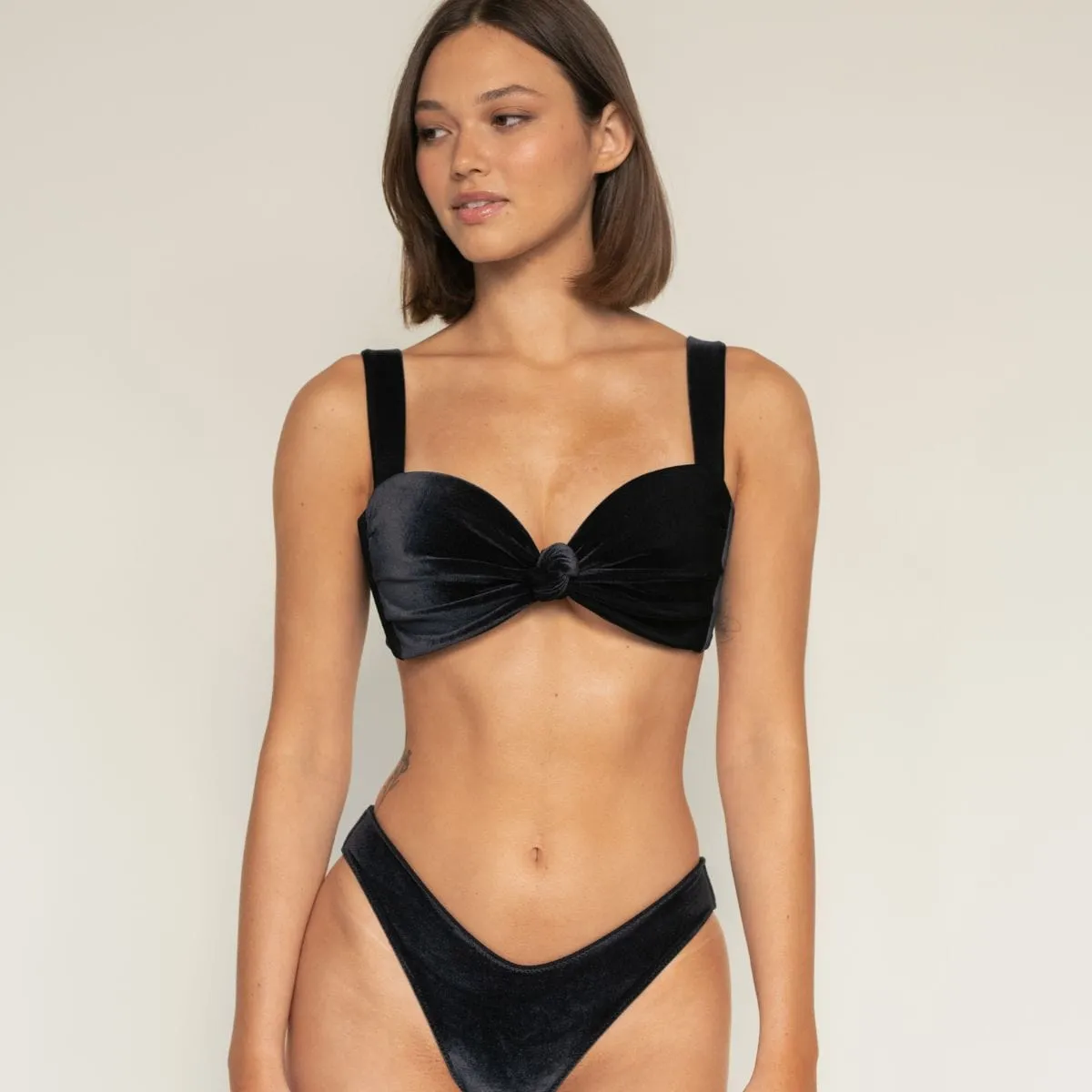 Black Velvet Hayden Bikini Top