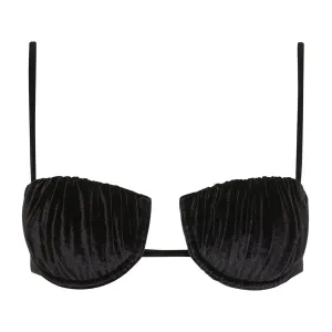 Black Velvet Petal Bikini Top