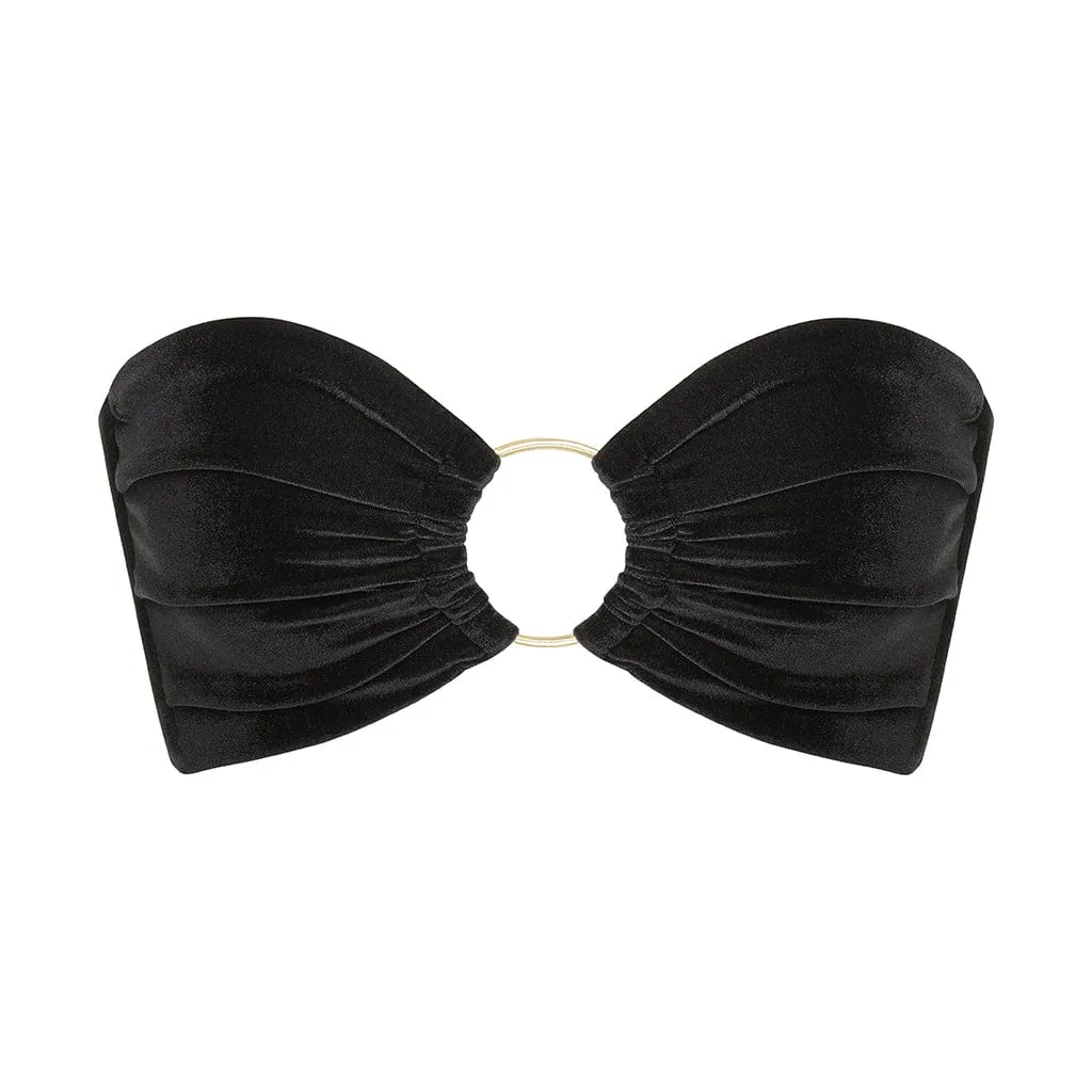 Black Velvet Tori Bandeau Bikini Top