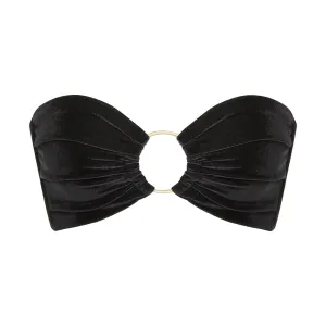Black Velvet Tori Bandeau Bikini Top