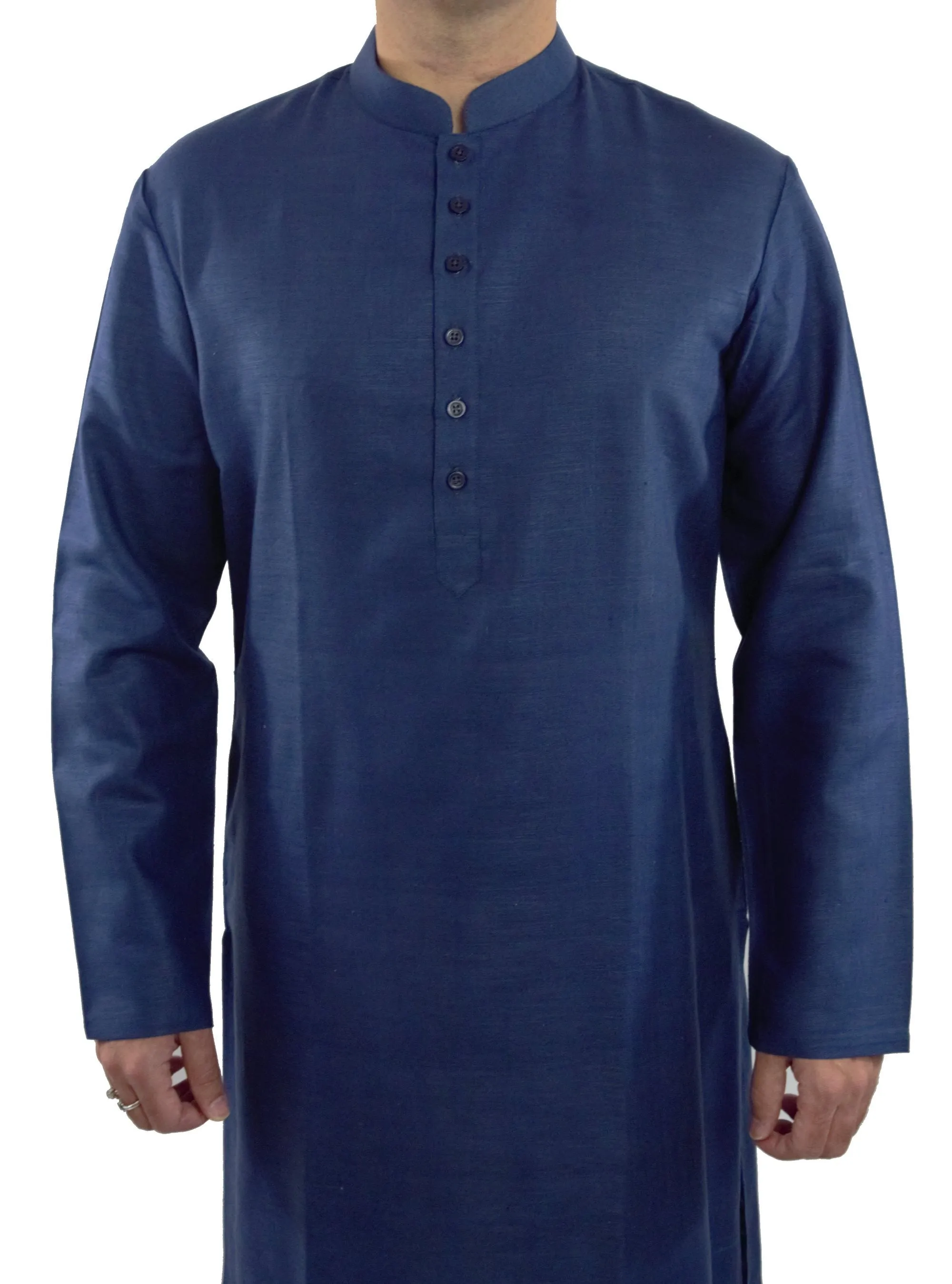 Blue Color Matka Silk Kurta with Churidar Pajami