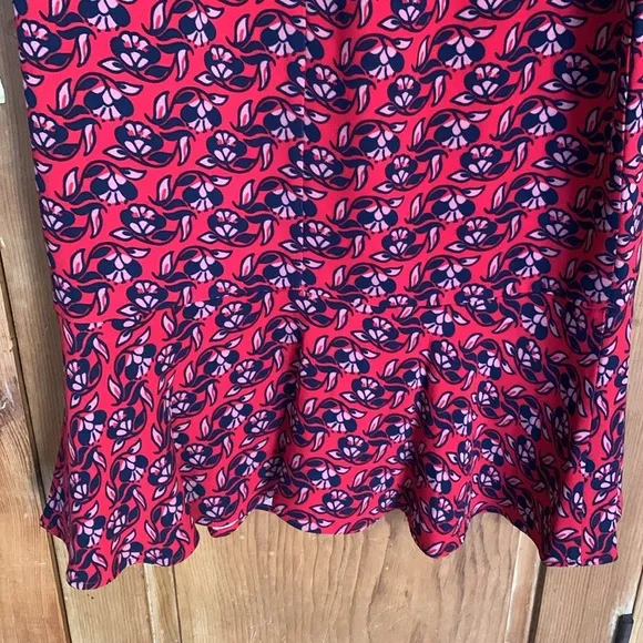 Boden Wall Flower red poinsettia flippy pencil dress