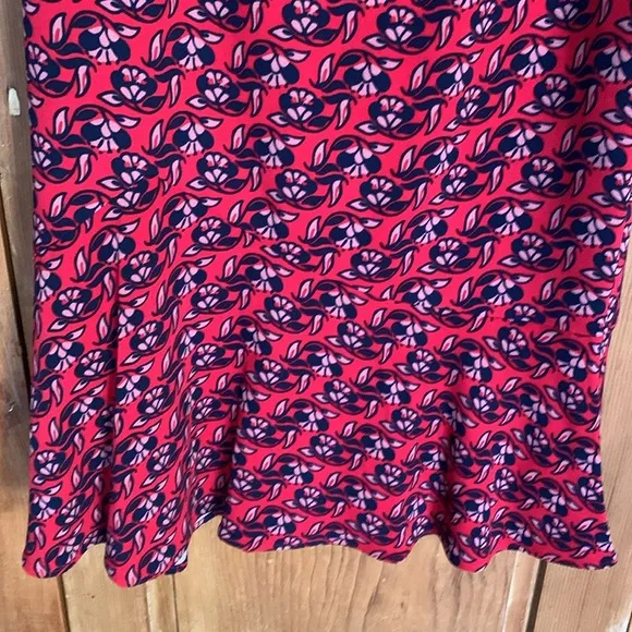 Boden Wall Flower red poinsettia flippy pencil dress