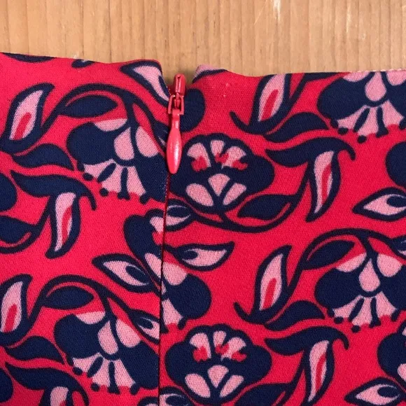 Boden Wall Flower red poinsettia flippy pencil dress