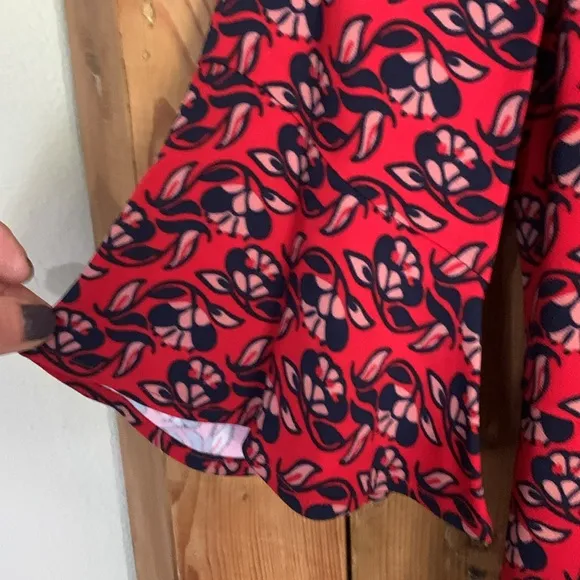 Boden Wall Flower red poinsettia flippy pencil dress