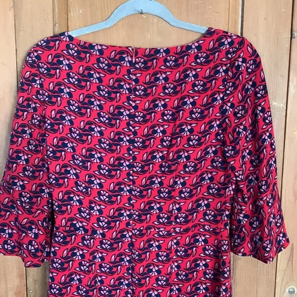 Boden Wall Flower red poinsettia flippy pencil dress