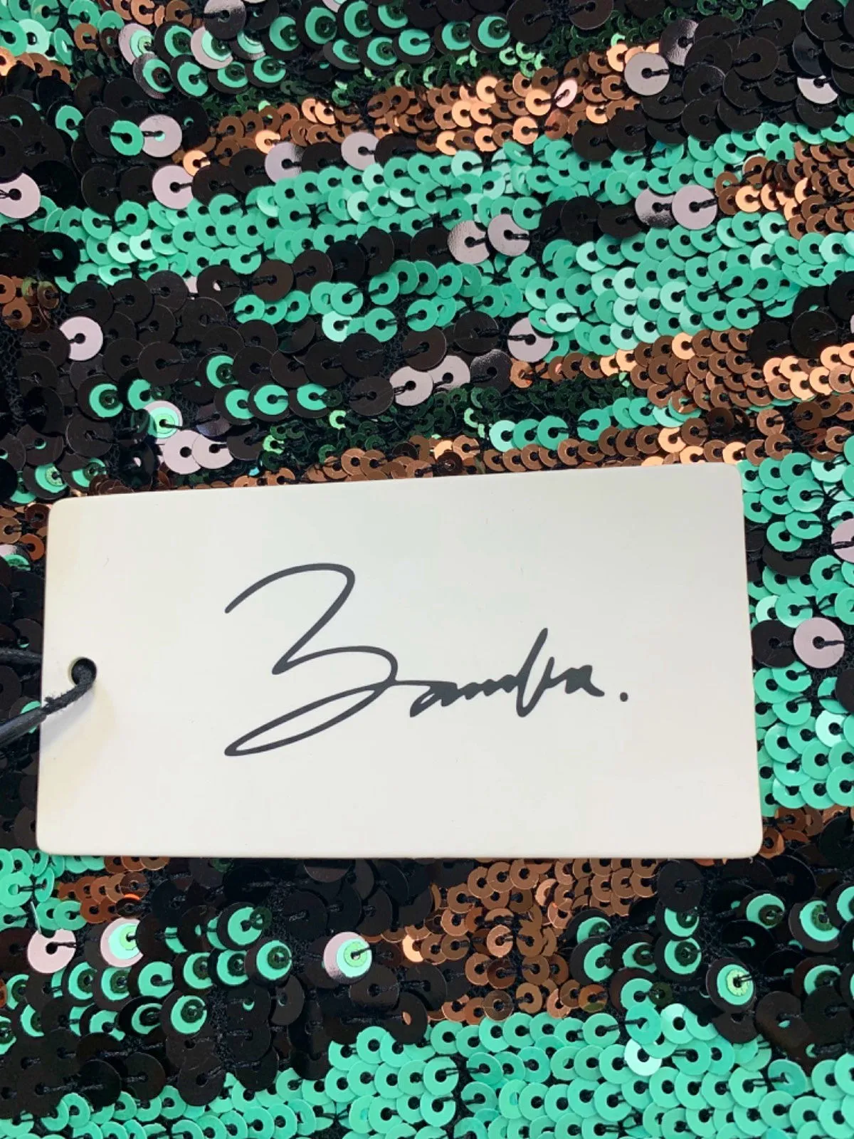 Boohoo Green & Black Sequin Destiny Skirt UK S