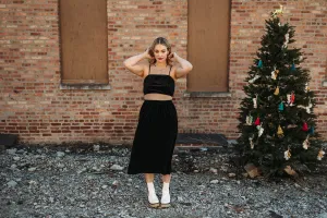 bowie velvet bralette in black