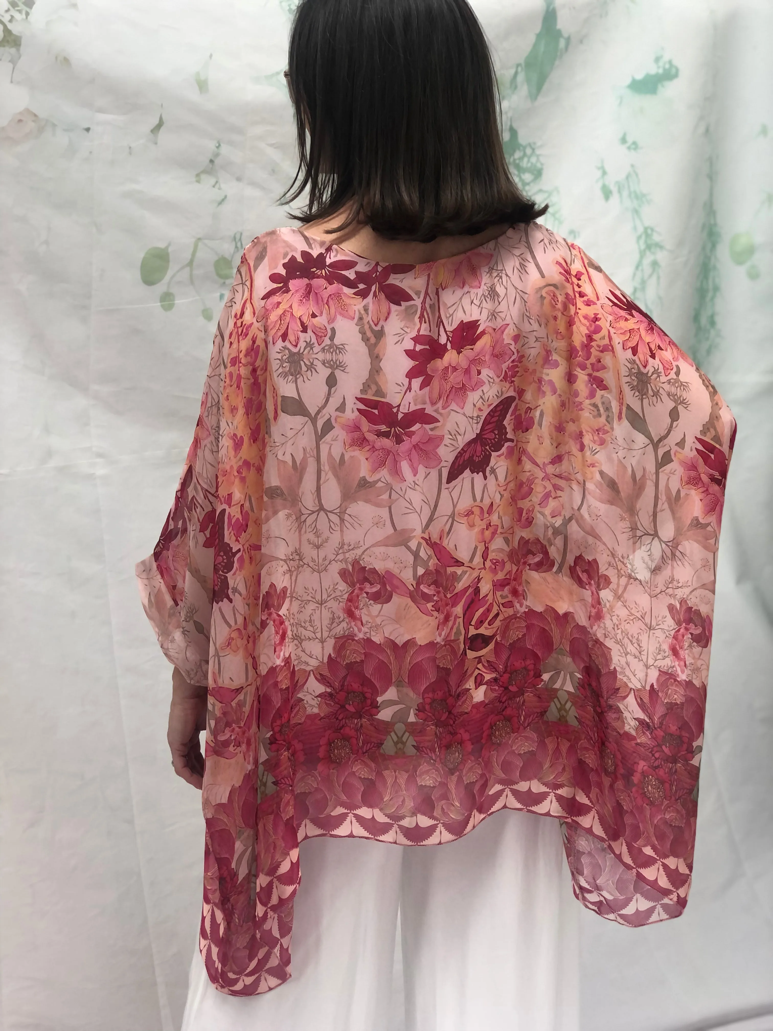 Brax Pink Garden Silk Top