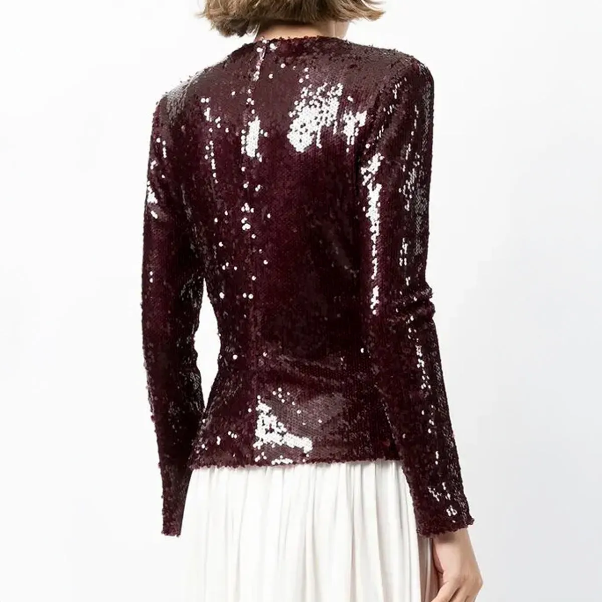 Burgundy Sequin Top