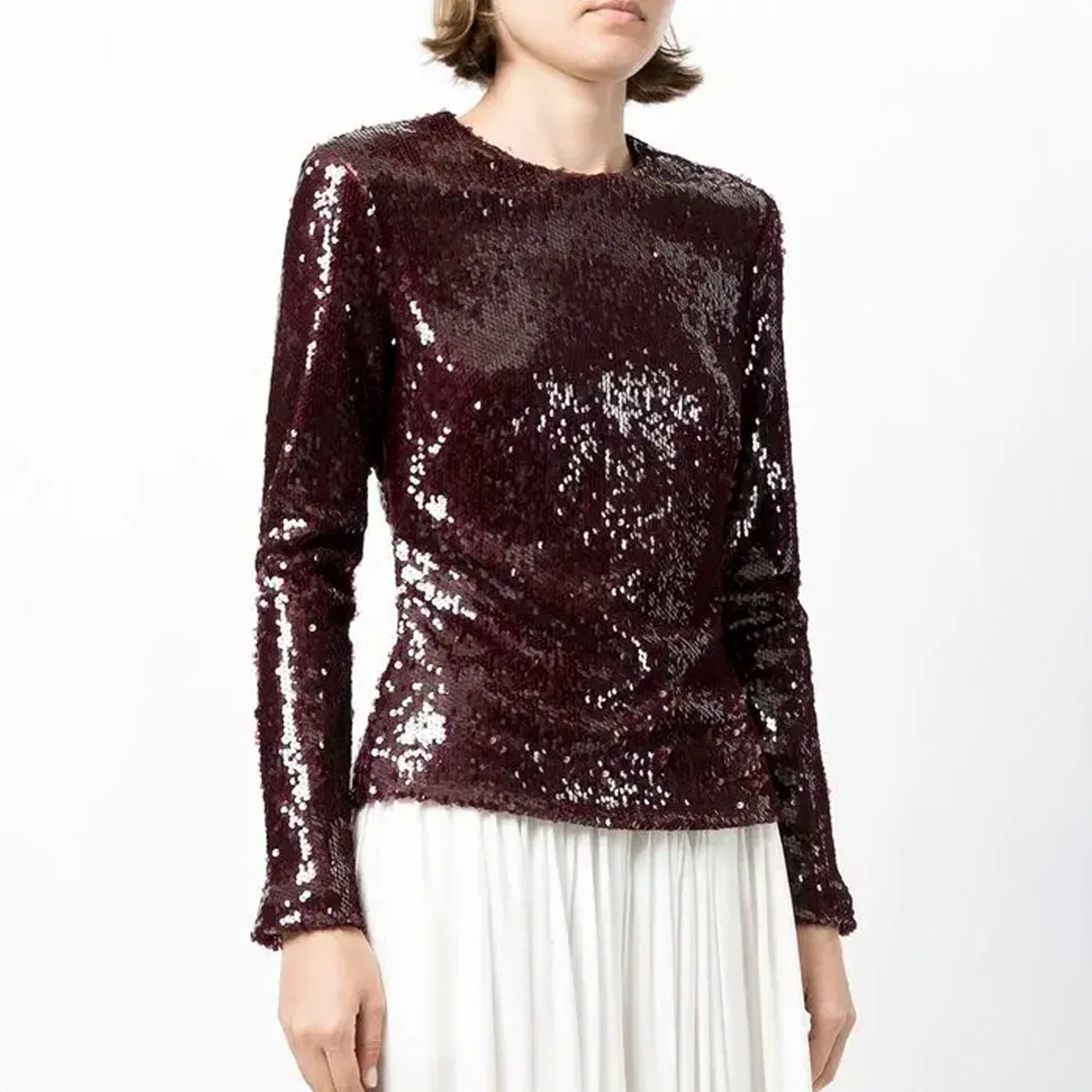 Burgundy Sequin Top