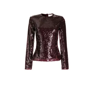 Burgundy Sequin Top