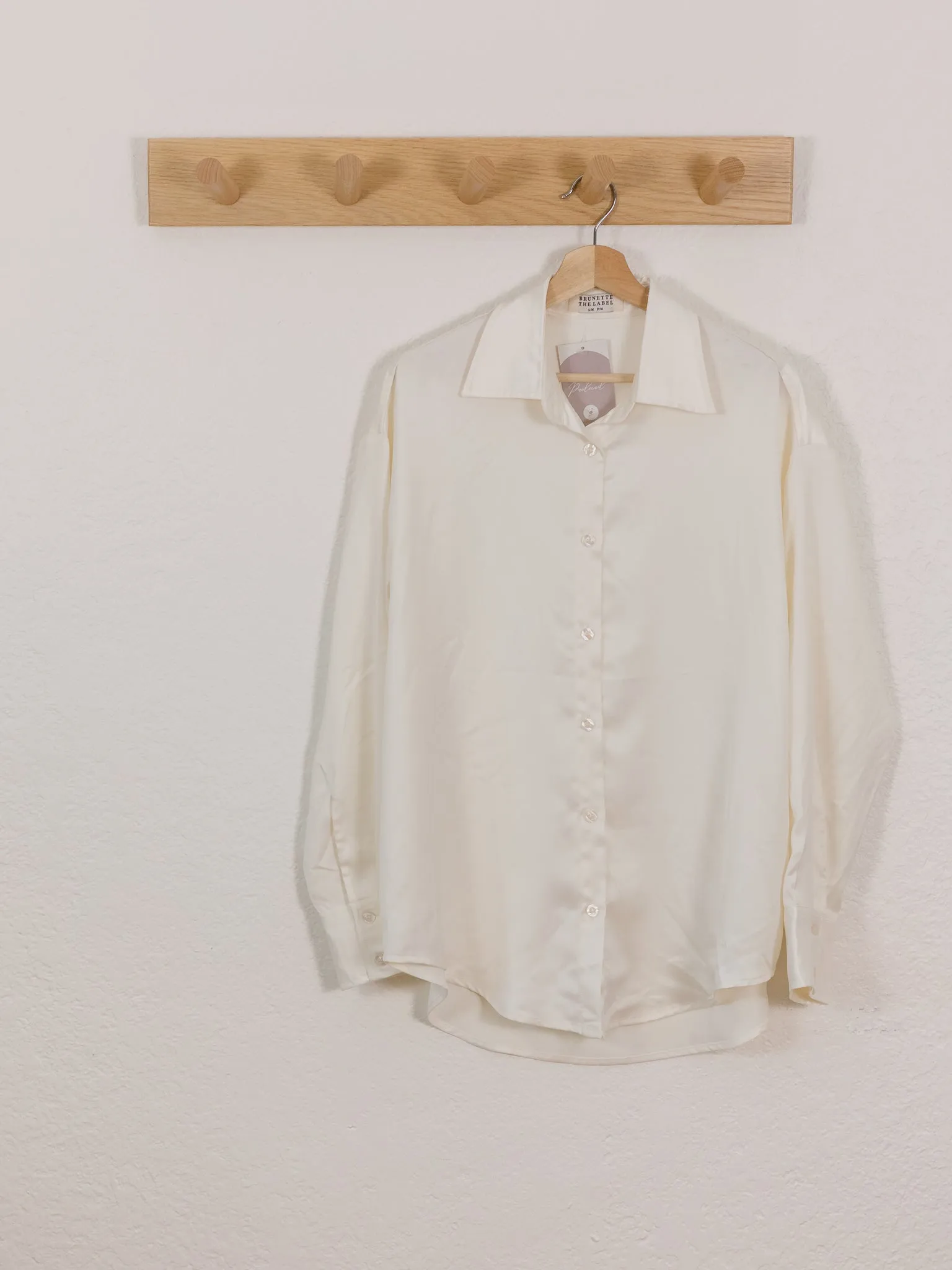 Button Up Faux Silk Top