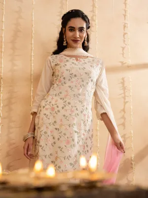 Buy Cream Comfort Fit Cotton Suit Set for Women Online - Zola