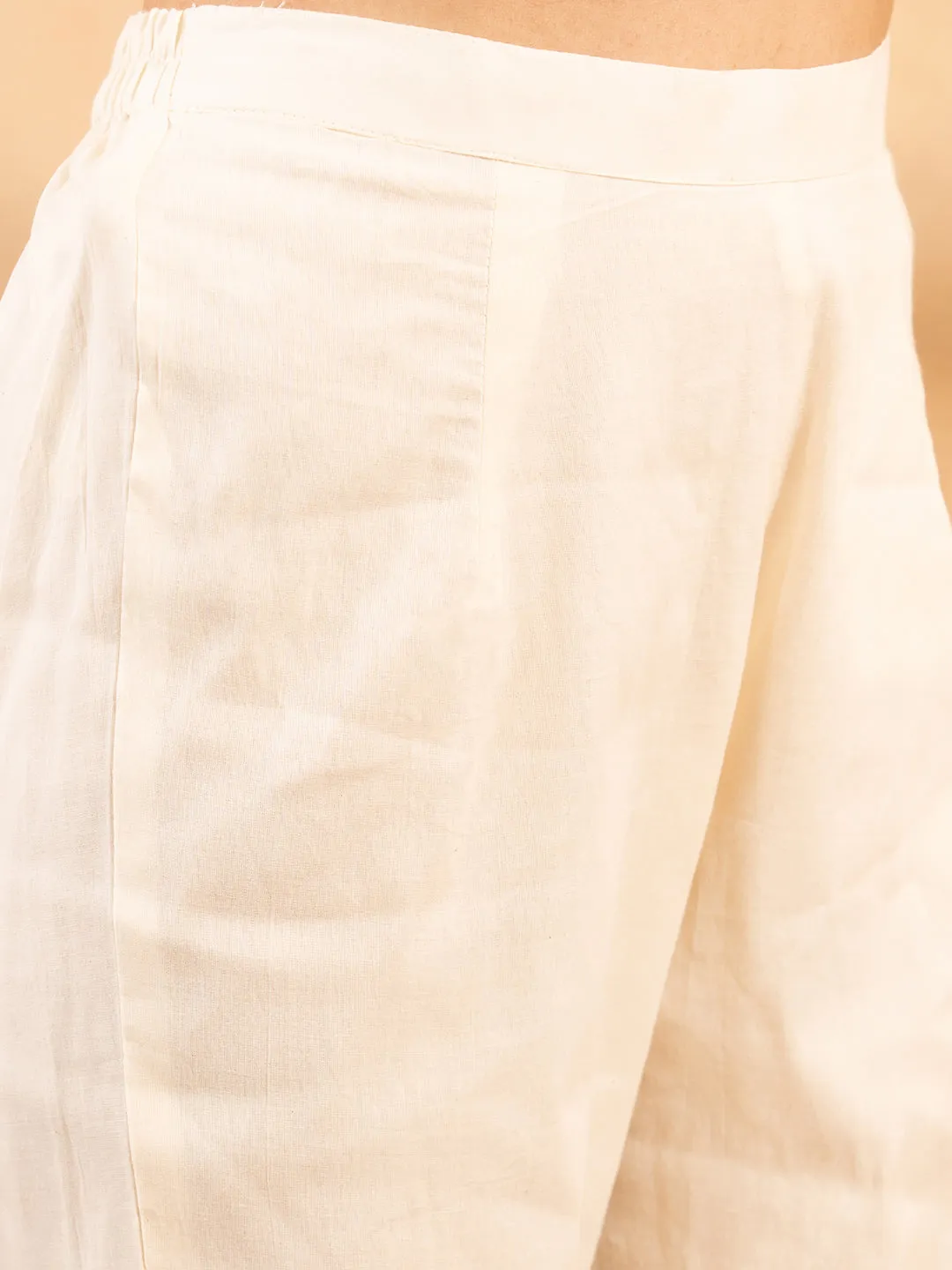 Buy Cream Comfort Fit Cotton Suit Set for Women Online - Zola