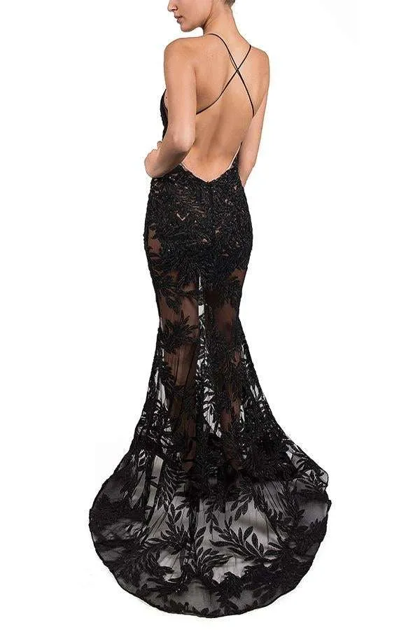 BUY IT NADINE MERABI Stella Gown (Black)