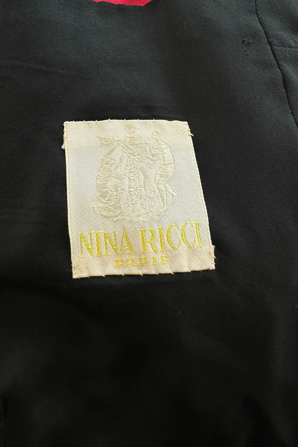 c.1990 Nina Ricci by Gerard Pipart Haute Couture Strapless Red & Black Silk Dress