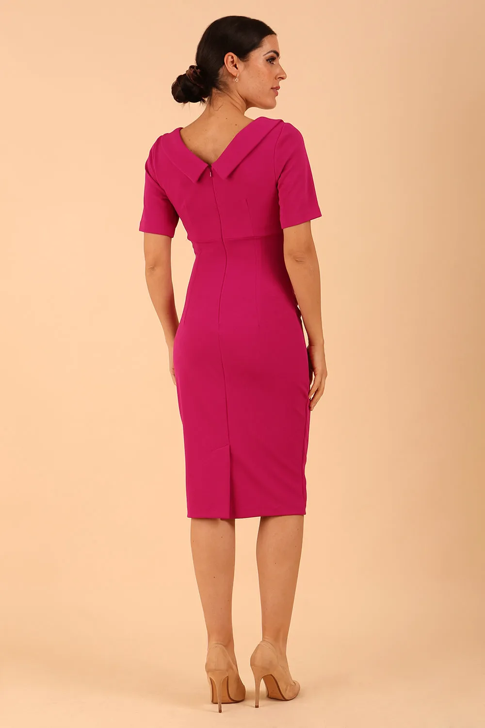 Camille Marvel Short Sleeve Pencil Dress