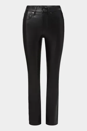Carly Kick-Flare Vegan Leather Pant in Black
