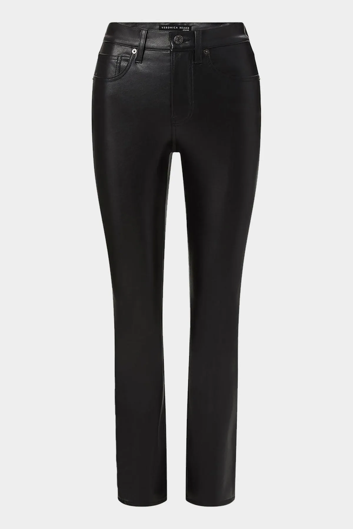 Carly Kick-Flare Vegan Leather Pant in Black