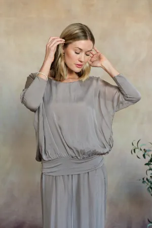 Cassandra Silk Top (Taupe)