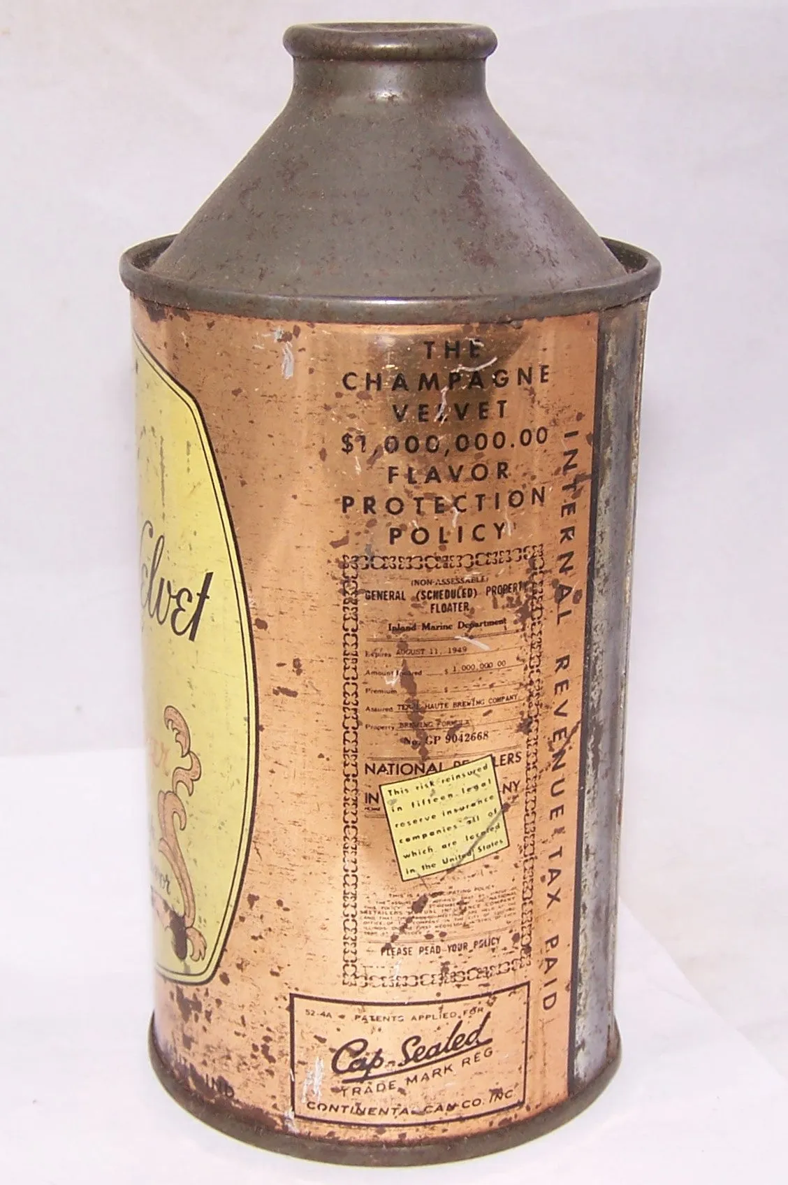Champagne Velvet Cone Top Beer Can