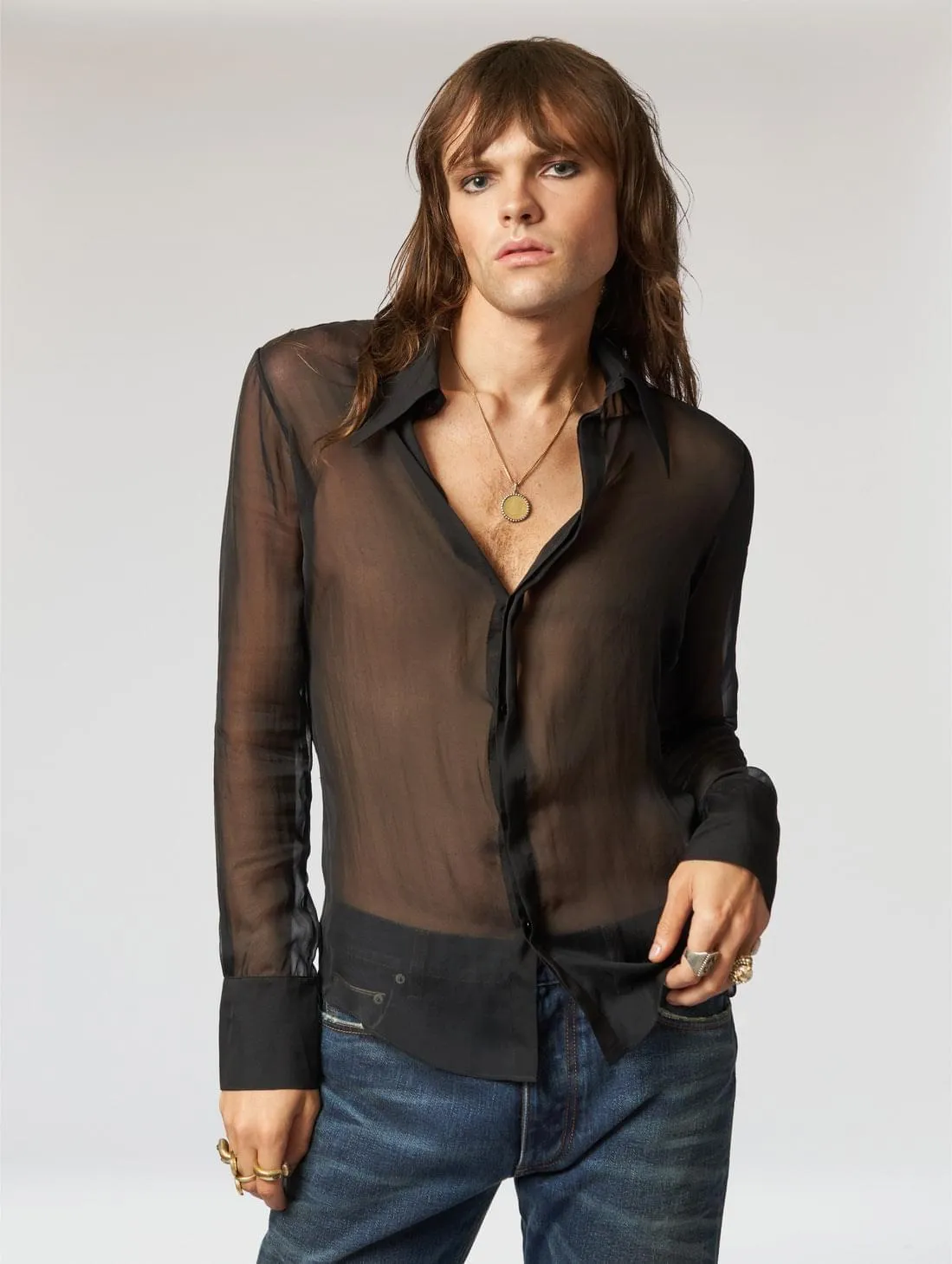 CHANTAL SILK SHIRT IN BLACK - Man