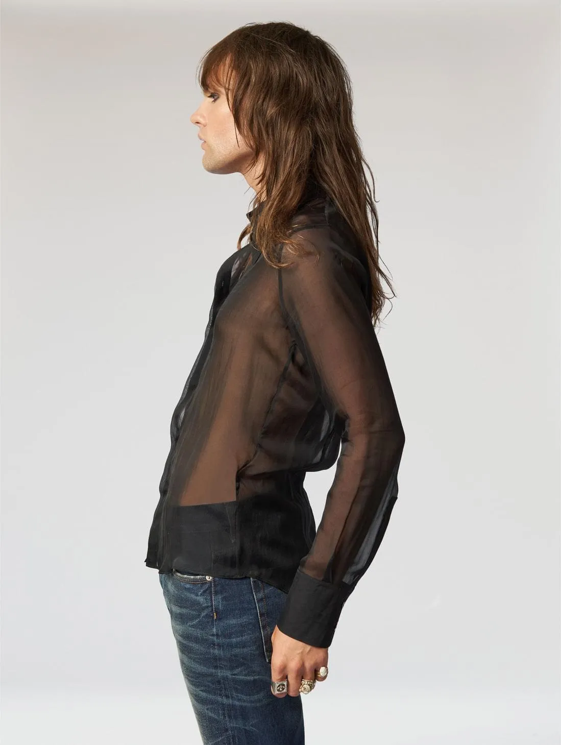 CHANTAL SILK SHIRT IN BLACK - Man