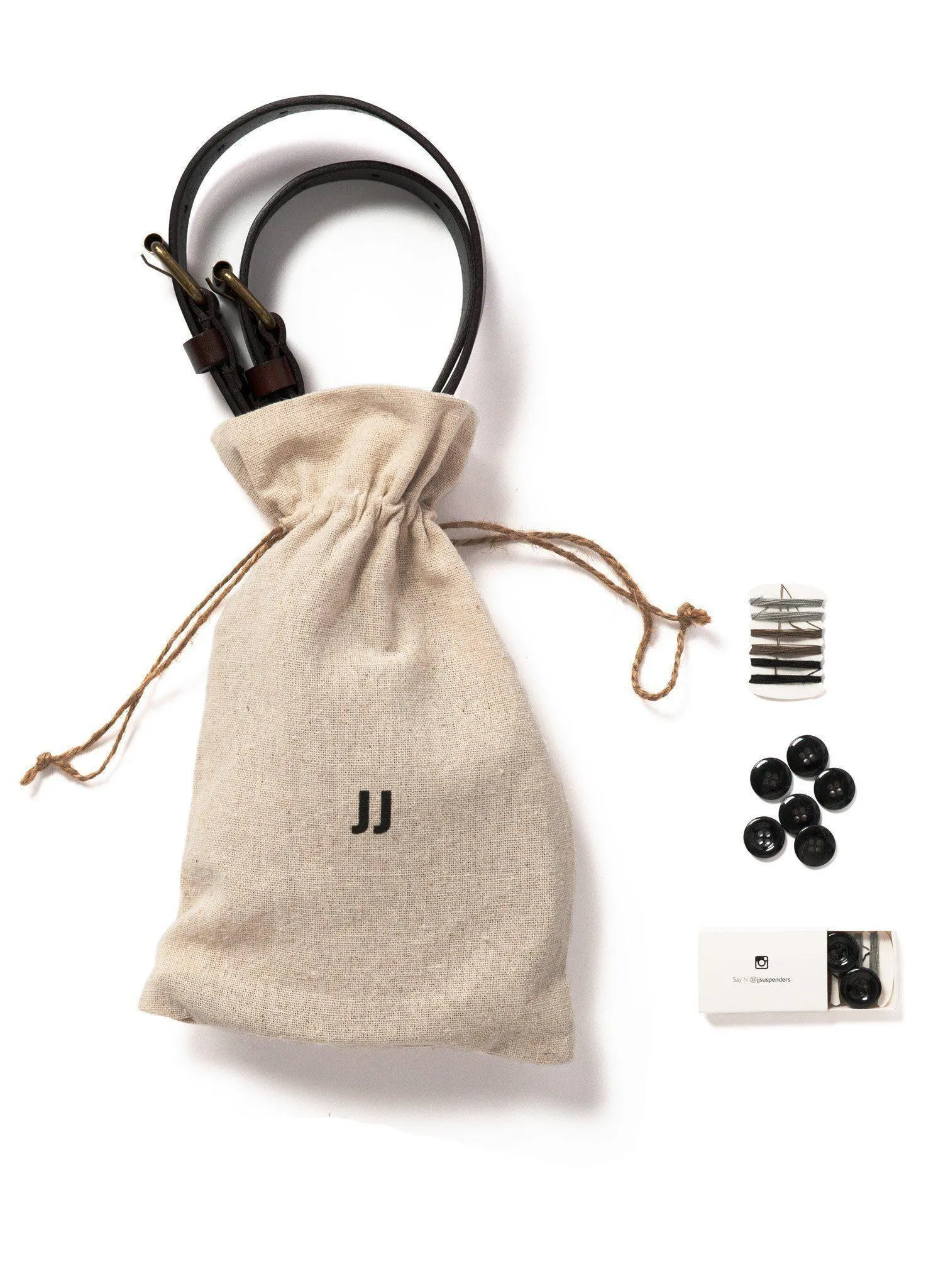 Chestnut Java (Kids) - Brown Leather Suspenders