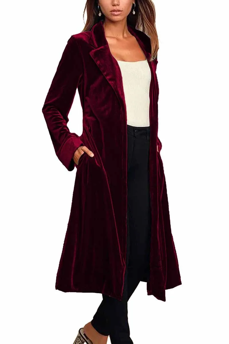 Chicindress Solid Gold Velvet Cardigan