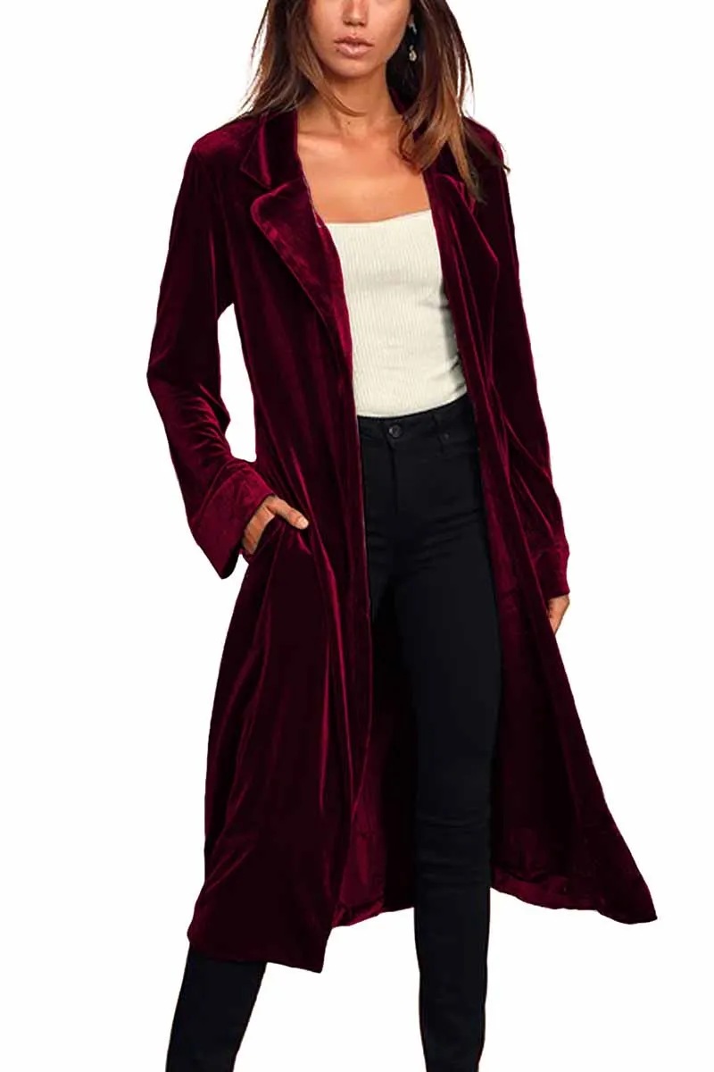 Chicindress Solid Gold Velvet Cardigan