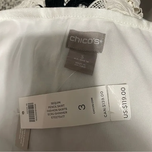 Chico’s Sequined Pencil Skirt Size 3 (XL) (NWT)