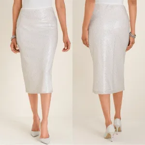 Chico’s Sequined Pencil Skirt Size 3 (XL) (NWT)
