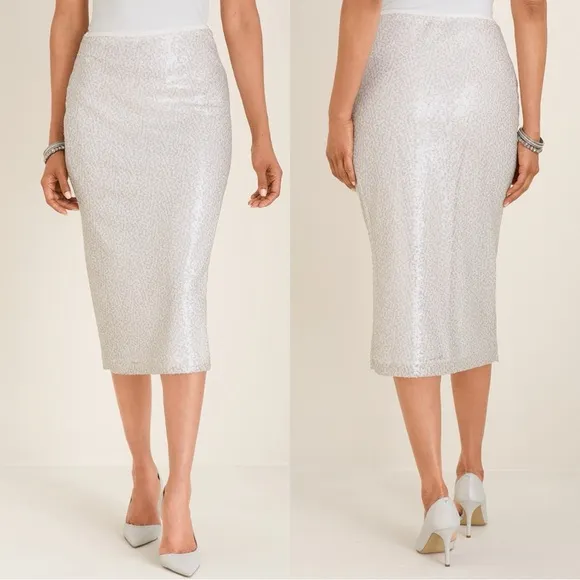 Chico’s Sequined Pencil Skirt Size 3 (XL) (NWT)