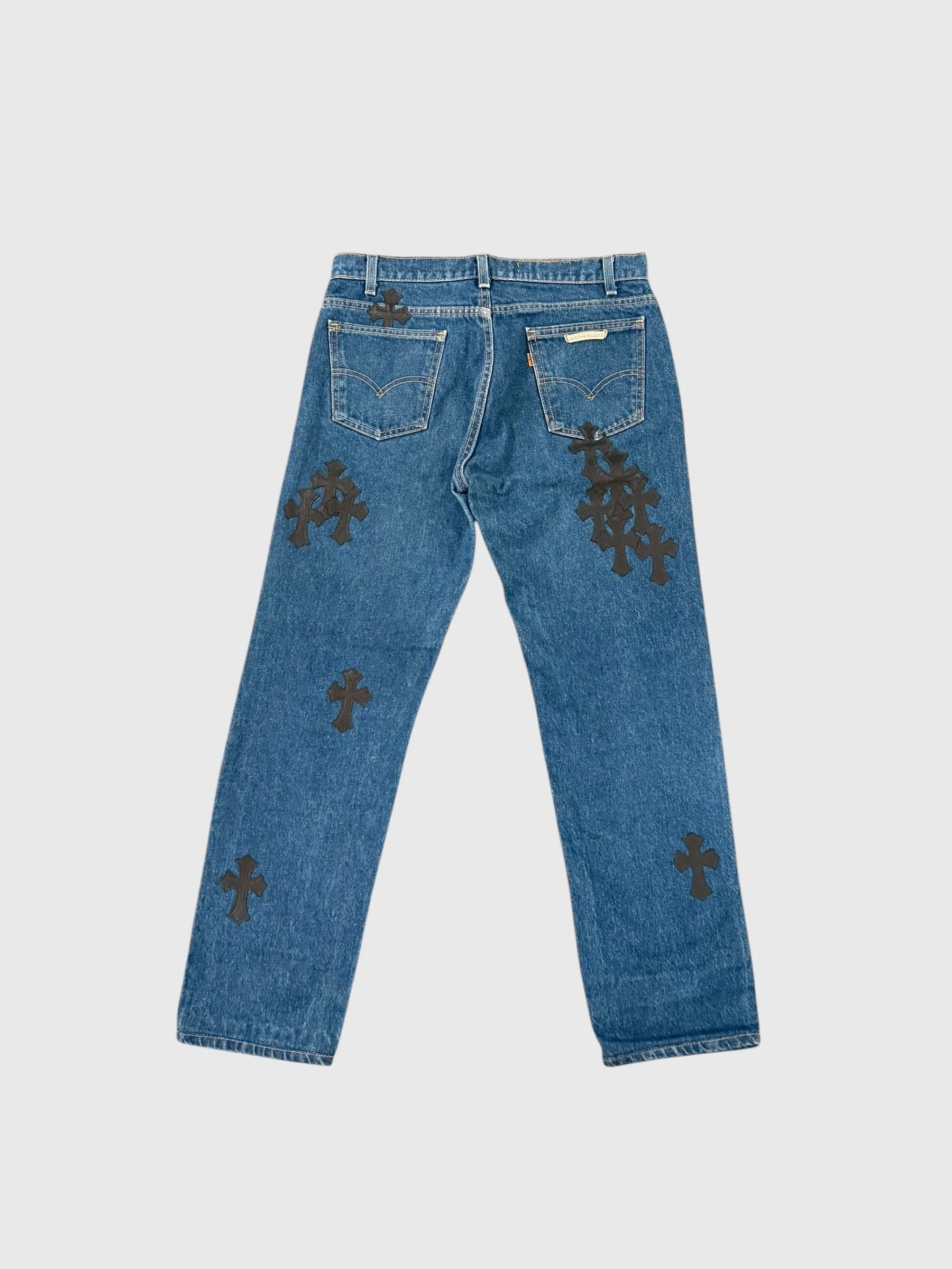 Chrome Hearts Levi's Cross Patch Blue Wash Denim Jeans