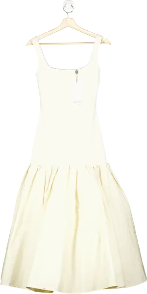 Club L London Cren Drop-Waist Midi Dress with Peplum Hem UK 06