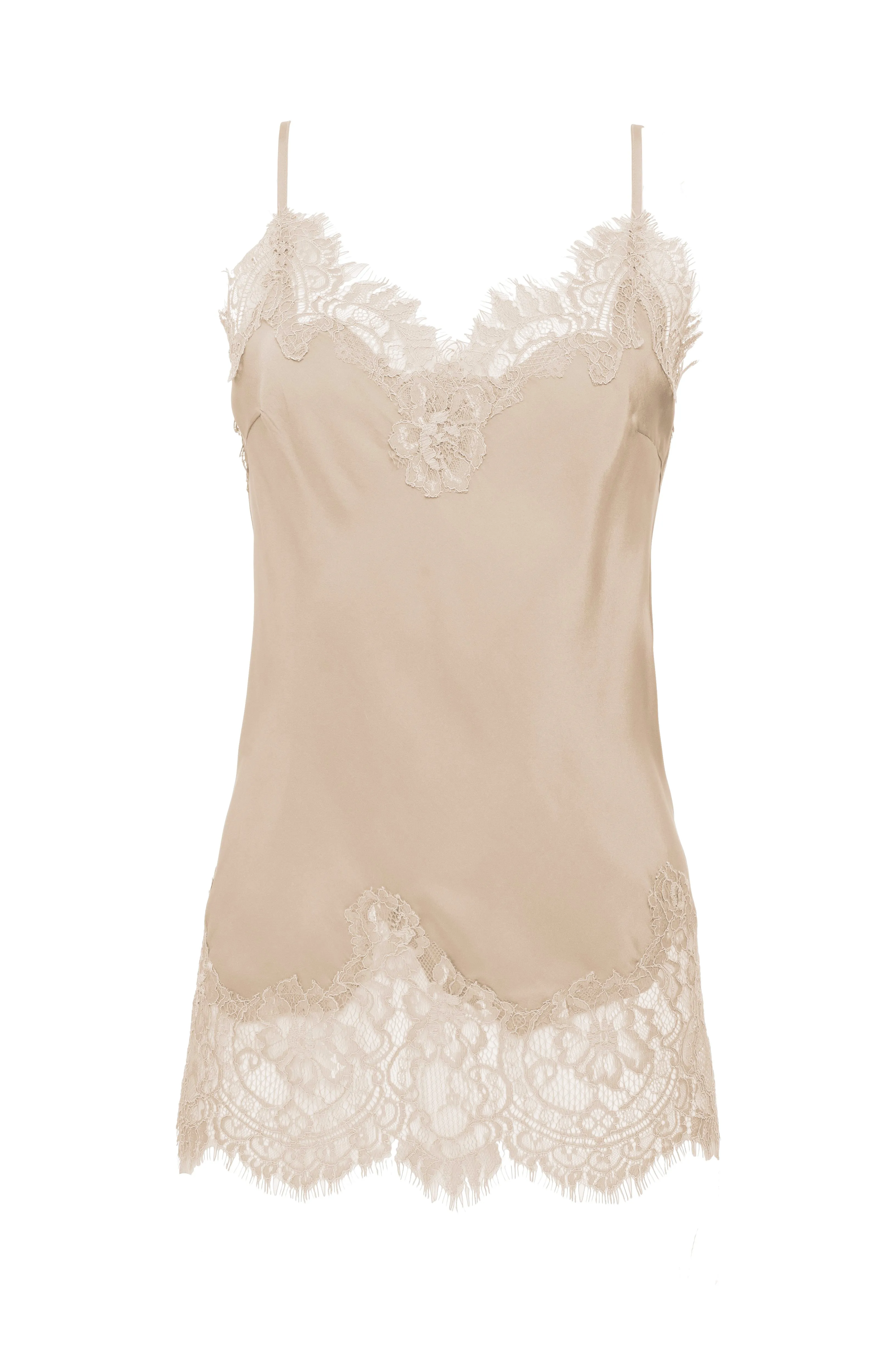 Coco Lace Silk Cami Raffia