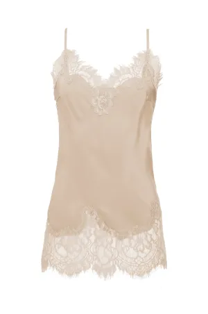 Coco Lace Silk Cami Raffia