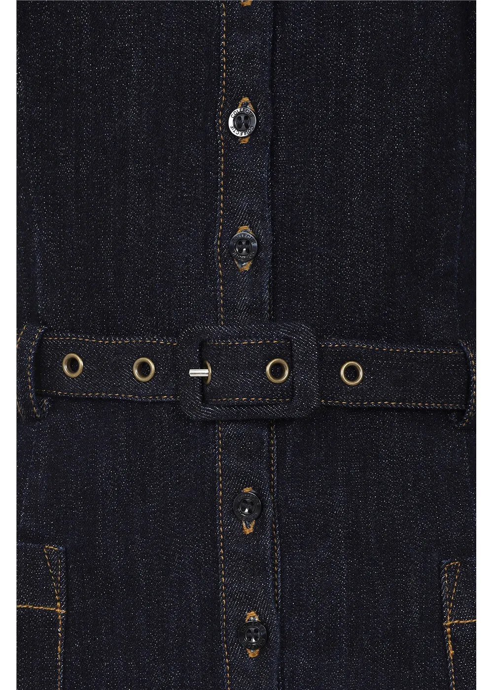 Collectif Caterina Denim 50's Pencil Dress Navy