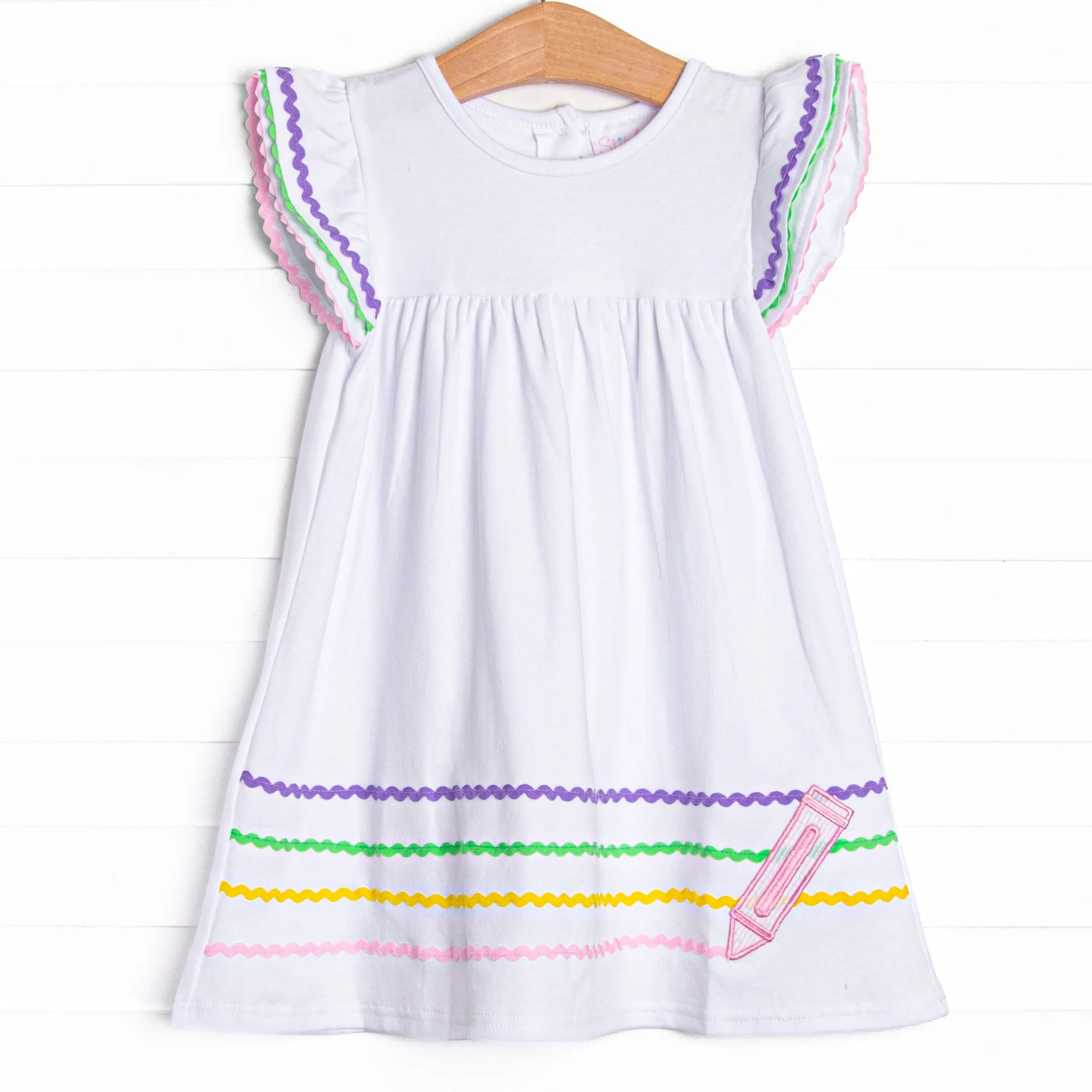 Color Craze Applique Dress, White